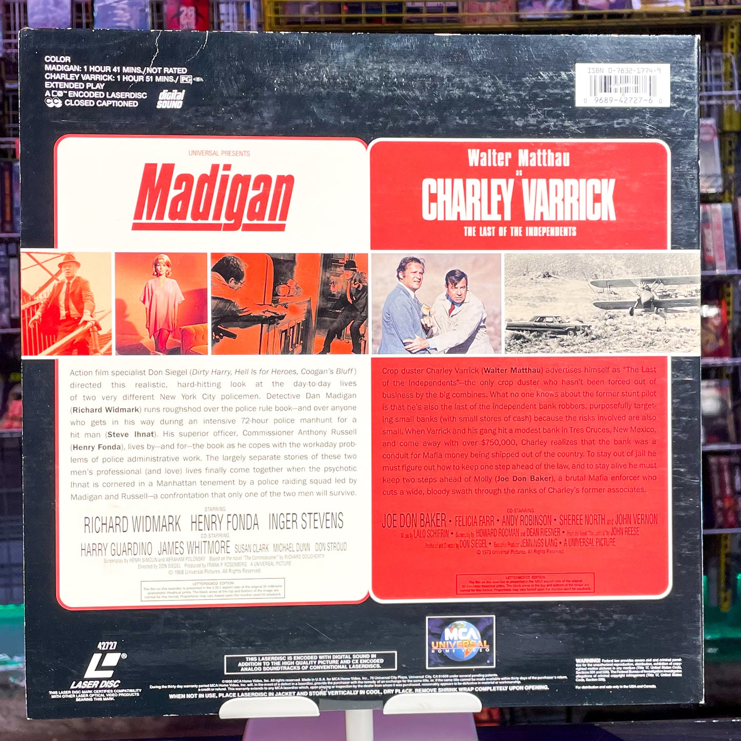 Don Siegel DF: Madigan / Charlie Varrick The Last Of The Independents LD