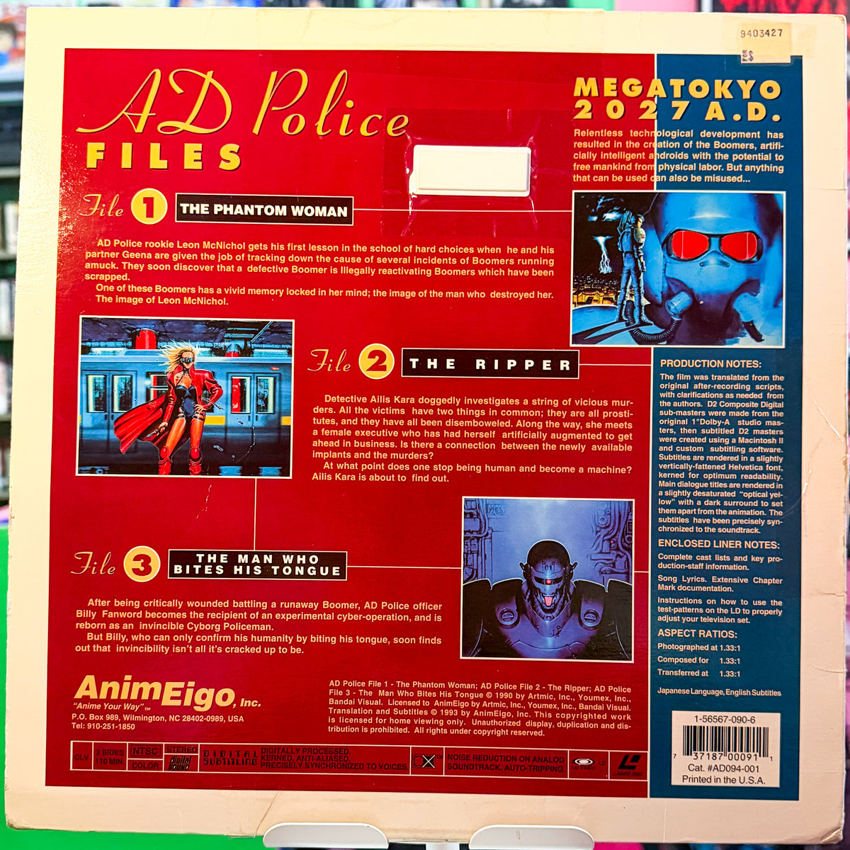 AD Police Files - “The Phantom Woman” “ The Ripper” “The Man Who Bites His Tongue” LD